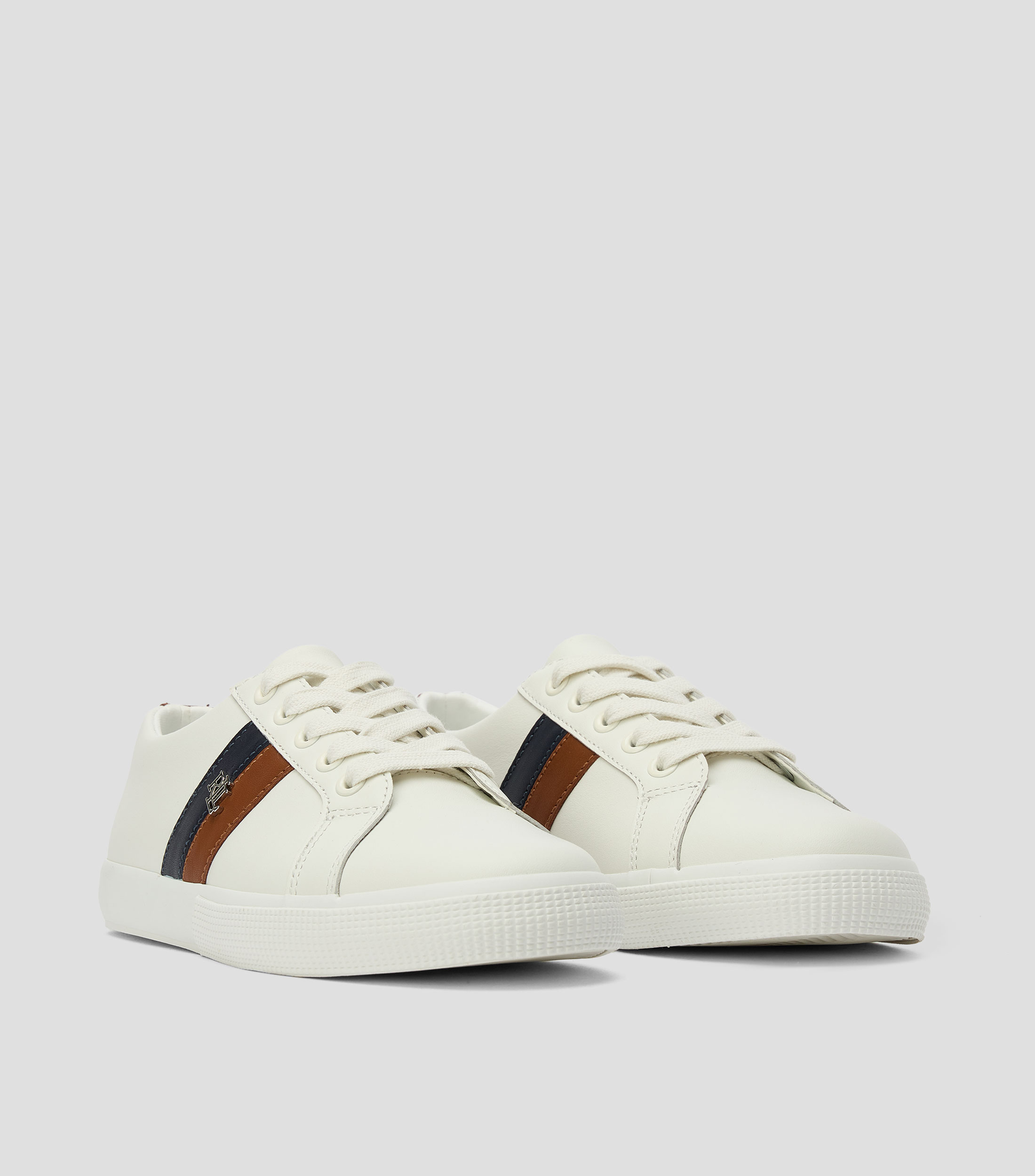 Tenis casuales en piel franjas Mujer